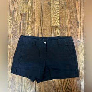 Theory Linen-Blend Black Shorts